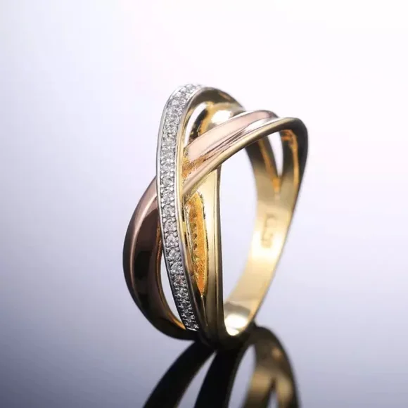 New Two Tone Beautiful Stackable Diamond Ring 💍😍 - Picture 3 of 6